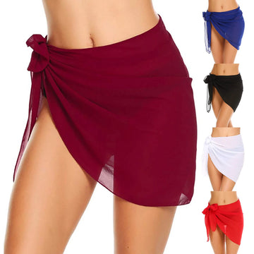 Women's Lace Wrap Dress Swim Skirt: Solid Color Beach Party & Summer Swimwear