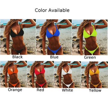 Women's Fashion Thong Bikini Set – Two-Piece Swimwear for Beach and Pool