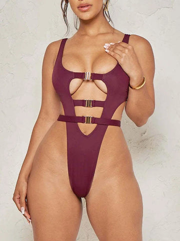 Sexy High Cut Thong Monokini Swimsuit